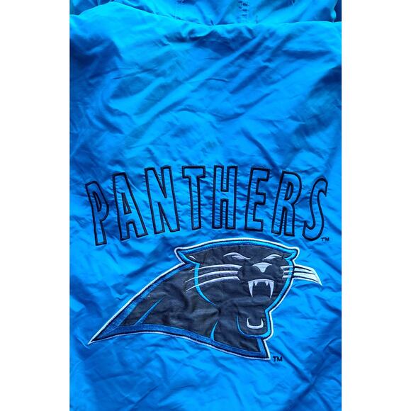 Carolina Panthers 90s GAME DAY Logo 7 puffer XL 2x teal NFL vintage - Picture 6 of 11